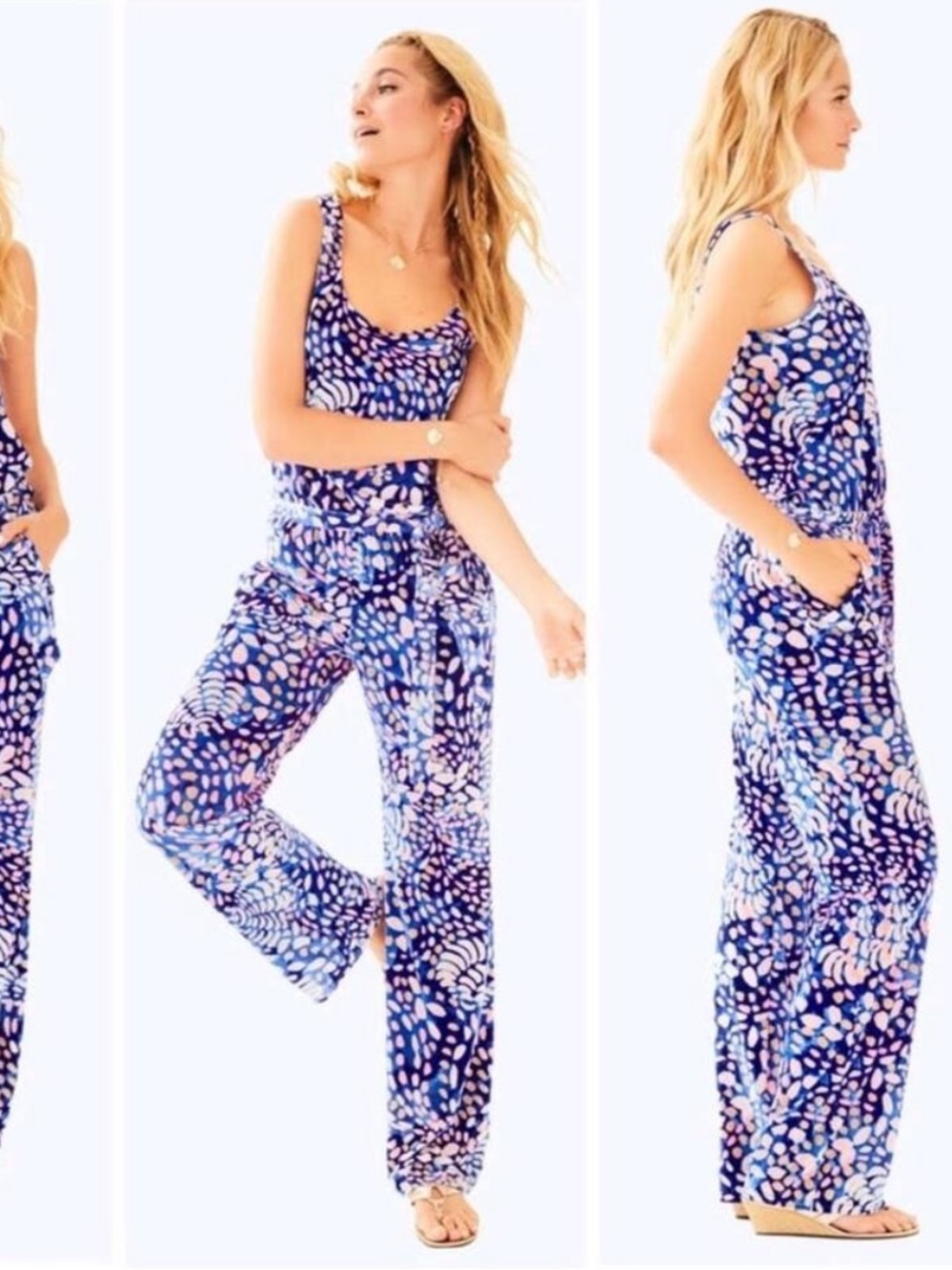 NEW Lilly Pulitzer Nena Velour Jumpsuit Size S - Picture 4 of 9